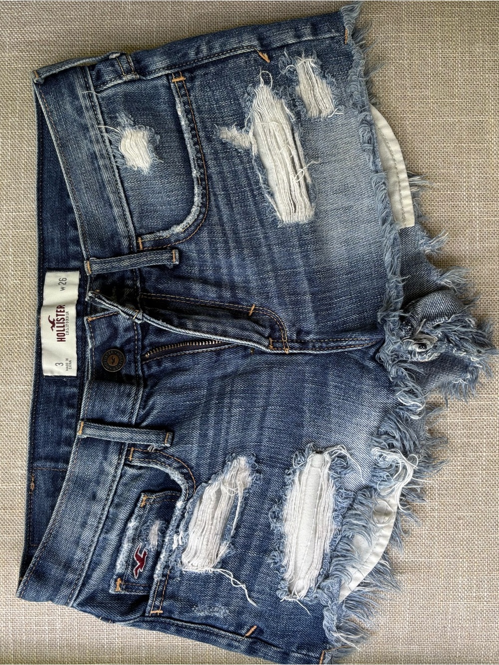 Hollister Distressed Denim Cutoff Shorts - Blue